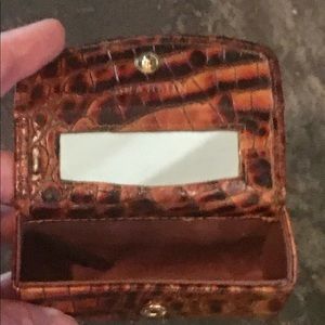Brahmin pecan brown leather lipstick case